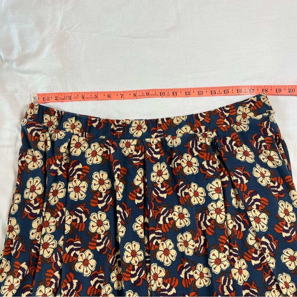 Cottagecore Bohemian Women's 3XL Navy Floral Skirt w Pockets Stretch Poetcore - Picture 5 of 7